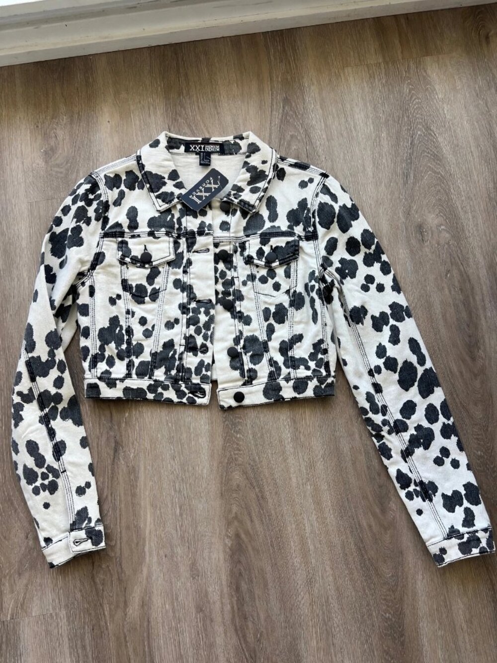 XXI Premium Denim Dalmatian Print Denim Jacket